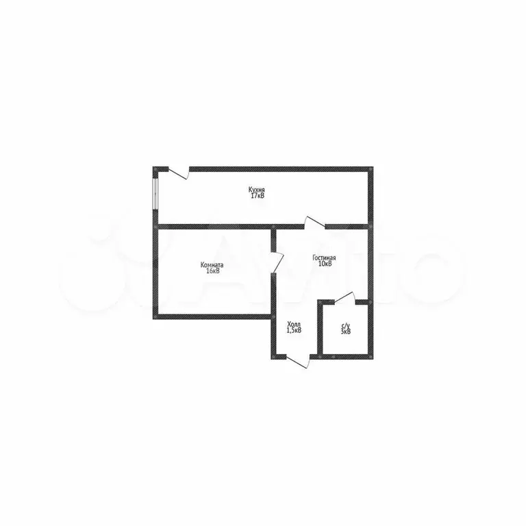 1-к. квартира, 50 м, 1/2 эт. - Фото 0