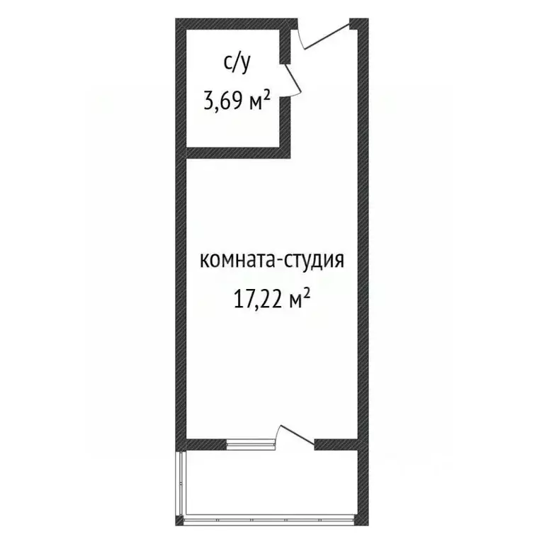 Студия Воронежская область, Воронеж ул. Хользунова, 99Б (31.0 м) - Фото 2
