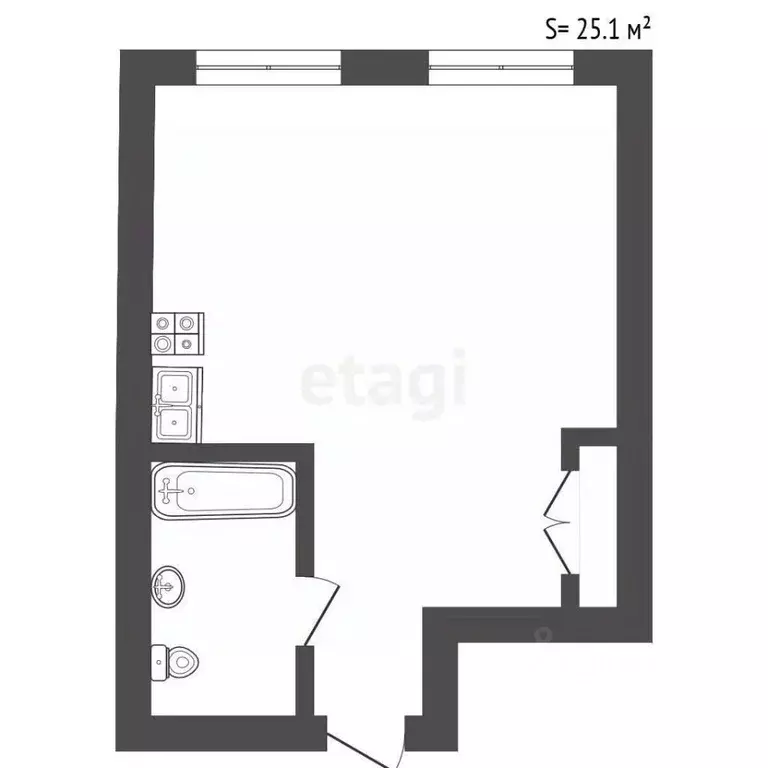 Студия Санкт-Петербург Полтавская ул., 5 (25.1 м) - Фото 0
