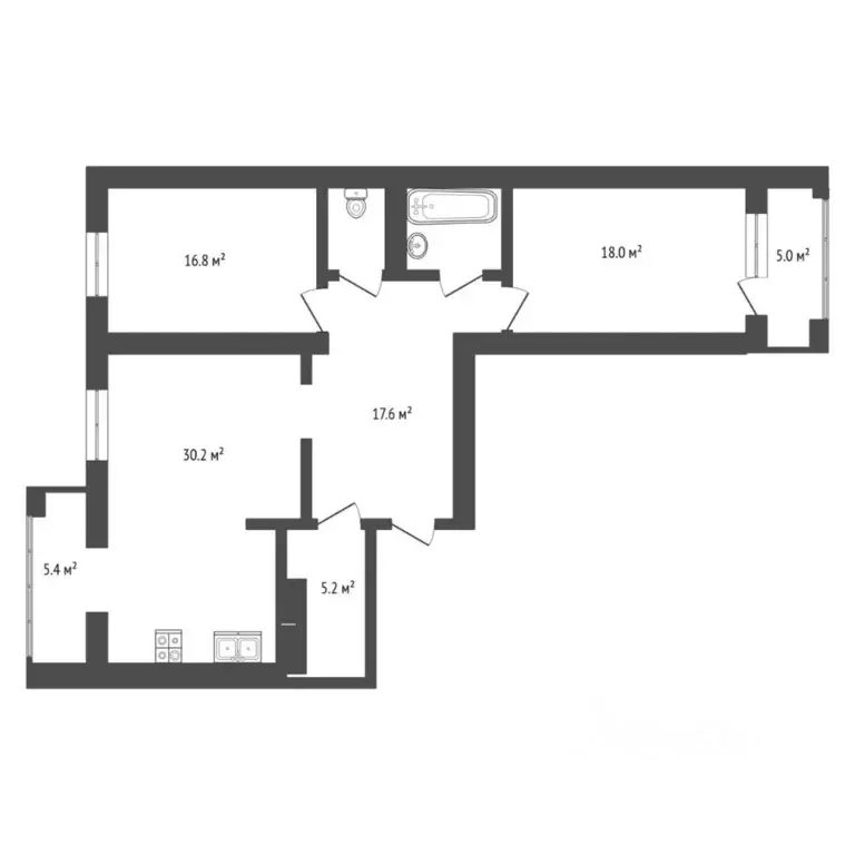 2-к кв. Тюменская область, Тюмень Ямская ул., 86 (104.0 м) - Фото 1