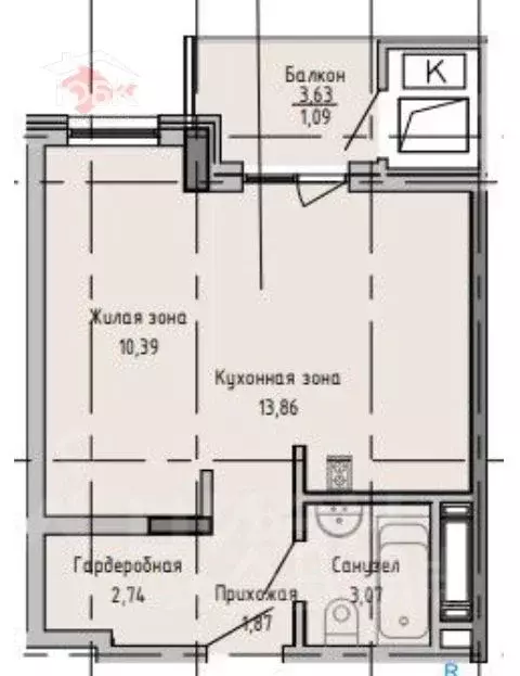 Комната Крым, Евпатория ЖК СОК,  (10.4 м) - Фото 2