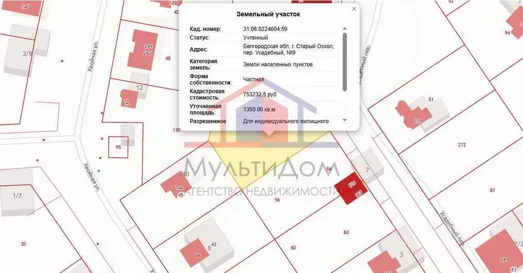 Участок в Белгородская область, Старый Оскол пер. Усадебный, 9 (13.5 ... - Фото 1