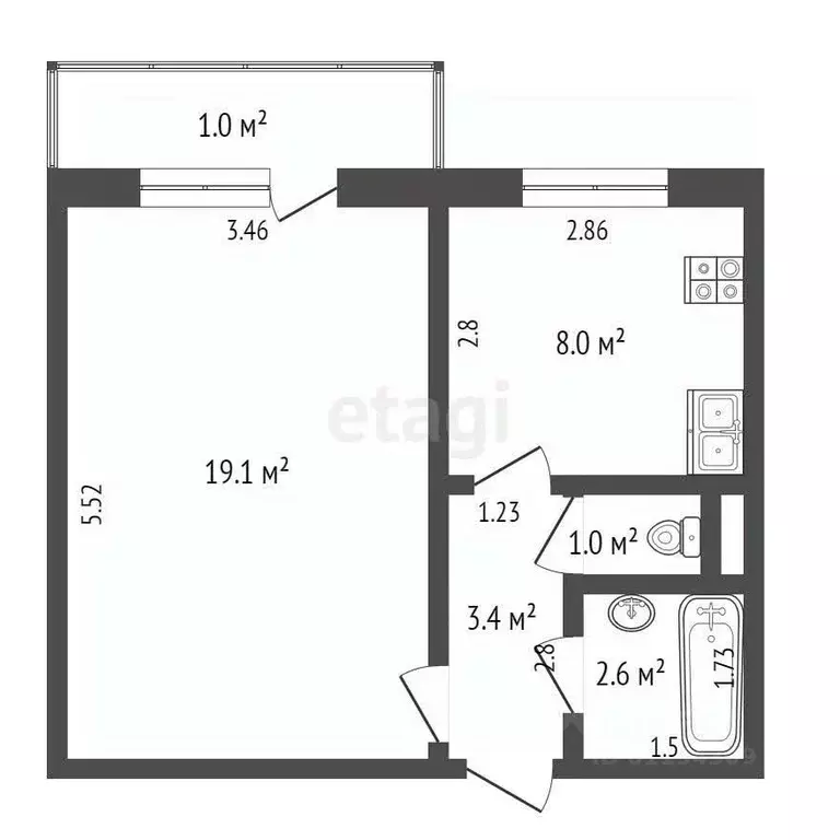 1-к кв. Мордовия, Саранск ул. Маринина, 19 (35.1 м) - Фото 1