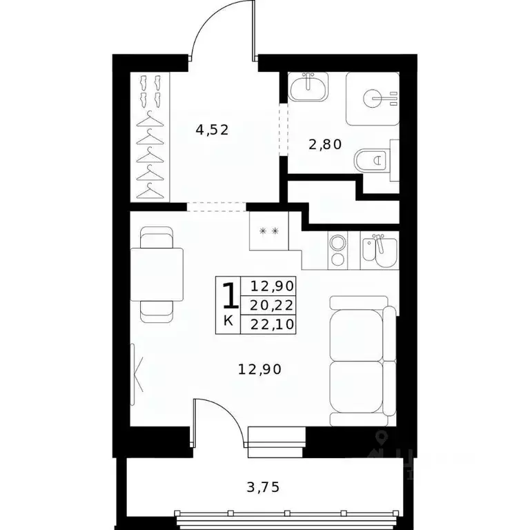 Студия Нижегородская область, Нижний Новгород Ленгородок мкр, Мед ... - Фото 1