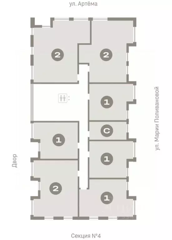 2-к кв. Ханты-Мансийский АО, Сургут 1-й мкр, Нефть жилой комплекс ... - Фото 2