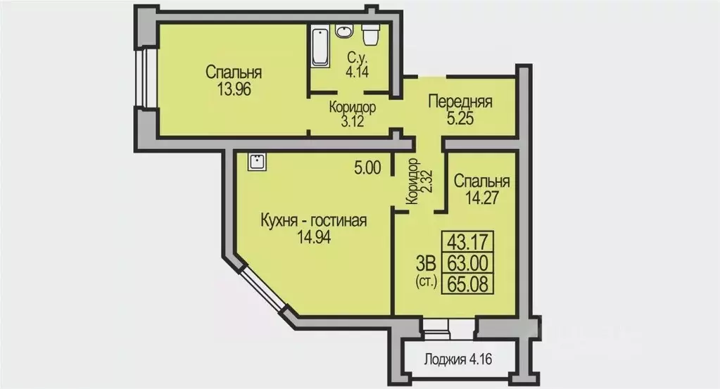 3-к кв. Новосибирская область, Бердск Южный мкр,  (65.08 м) - Фото 0
