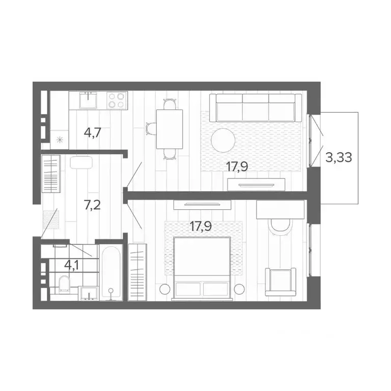 2-к кв. Алтайский край, Барнаул тракт Змеиногорский, 35Б (55.13 м) - Фото 0