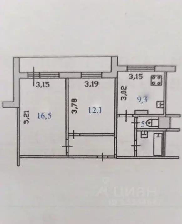 2-к кв. Курская область, Курск Коммунальная ул., 12 (50.1 м) - Фото 2