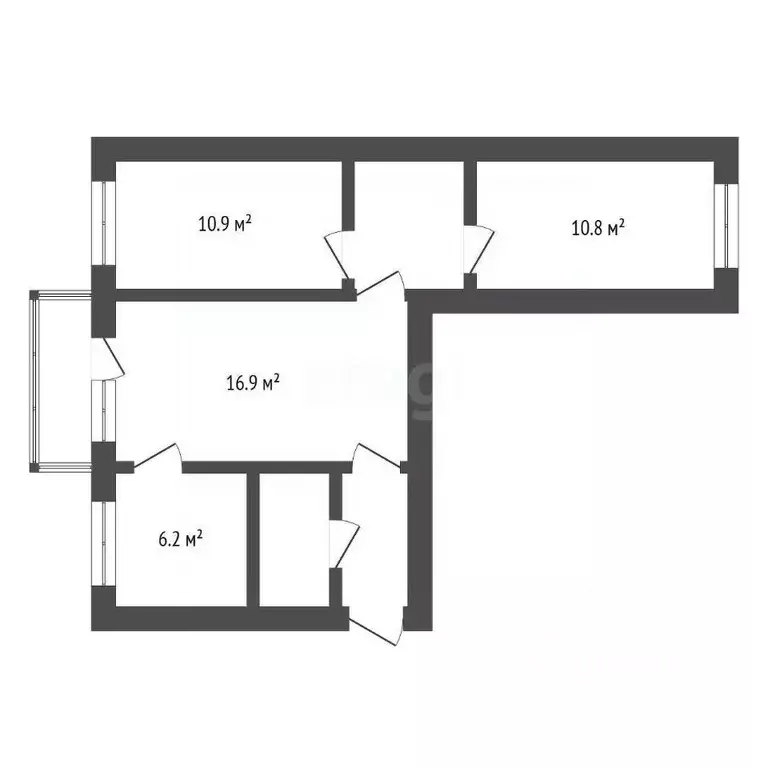 3-к кв. Амурская область, Благовещенск ул. Ленина, 209 (58.8 м) - Фото 2