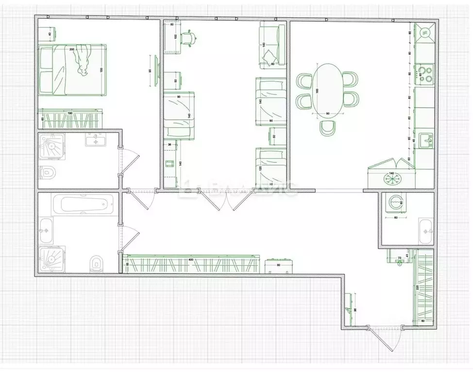 2-к кв. Москва Авиационная ул., 77к2 (82.0 м) - Фото 2