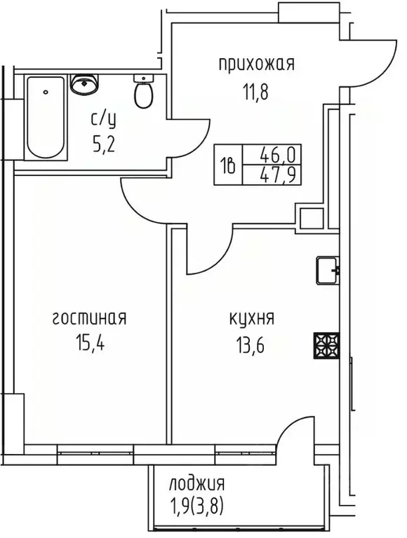 1-к кв. Саха (Якутия), Якутск просп. Михаила Николаева, 3/6 (47.9 м) - Фото 1