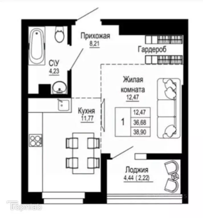 1-к кв. Ростовская область, Ростов-на-Дону Привокзальная ул., 3/1 ... - Фото 2