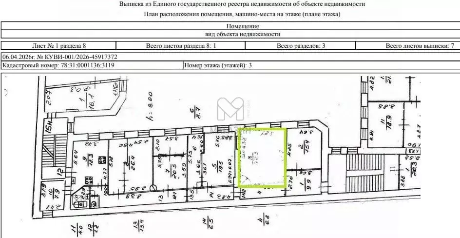 Комната Санкт-Петербург Графский пер., 5 (27.5 м) - Фото 1