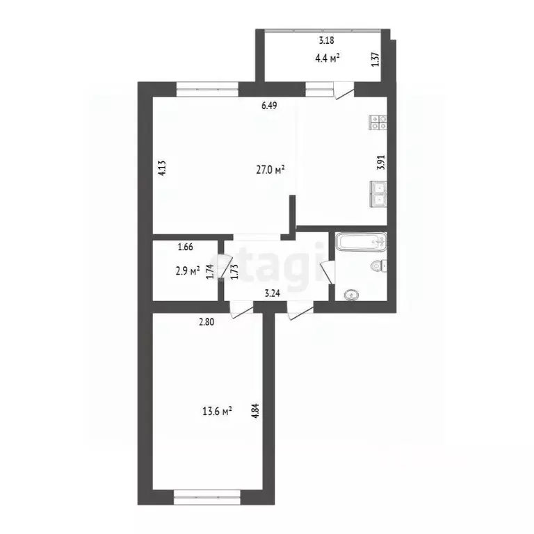2-к кв. Тюменская область, Тюмень ул. Газопромысловая, 9 (51.3 м) - Фото 1