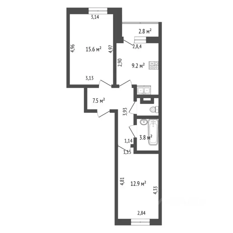 2-к кв. Ленинградская область, Мурино Всеволожский район, ул. ... - Фото 1