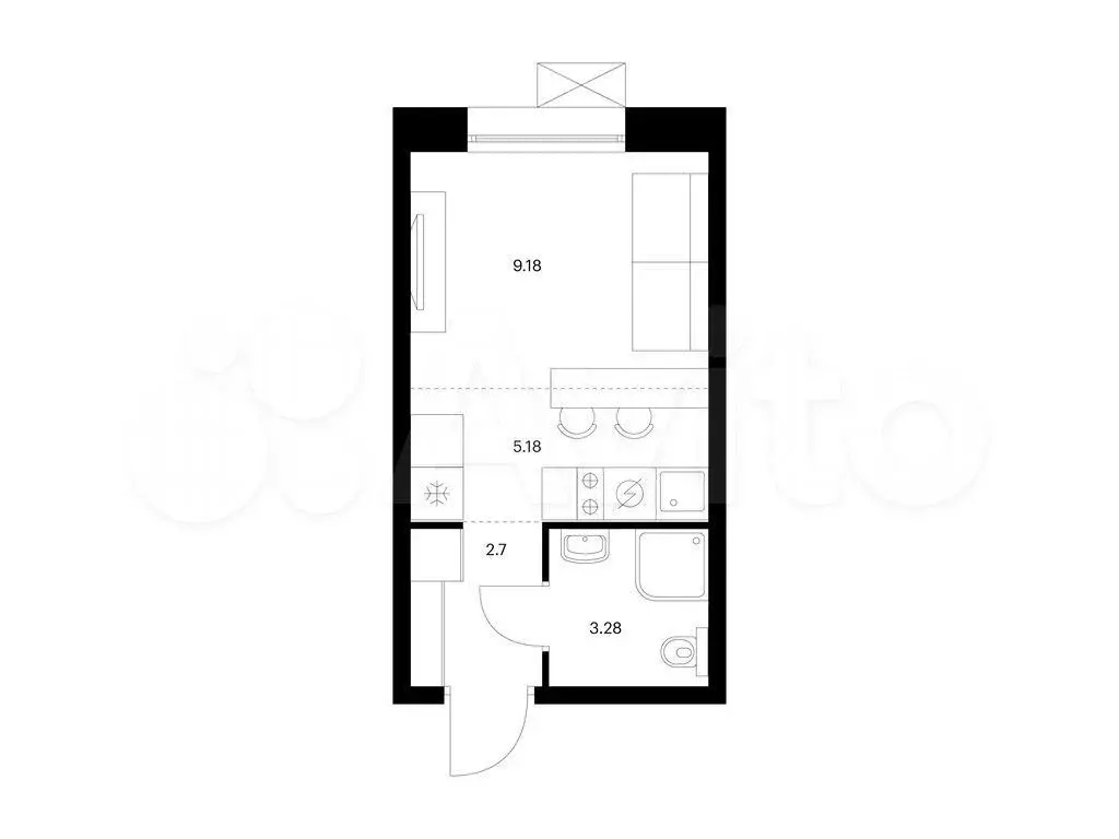 Квартира-студия, 20,3 м, 3/10 эт. - Фото 0