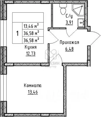 1-к кв. Ленинградская область, Гатчинский муниципальный округ, д. ... - Фото 2