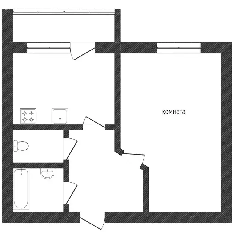 1-комнатная квартира: Белгород, улица Костюкова, 12А (46 м) - Фото 0