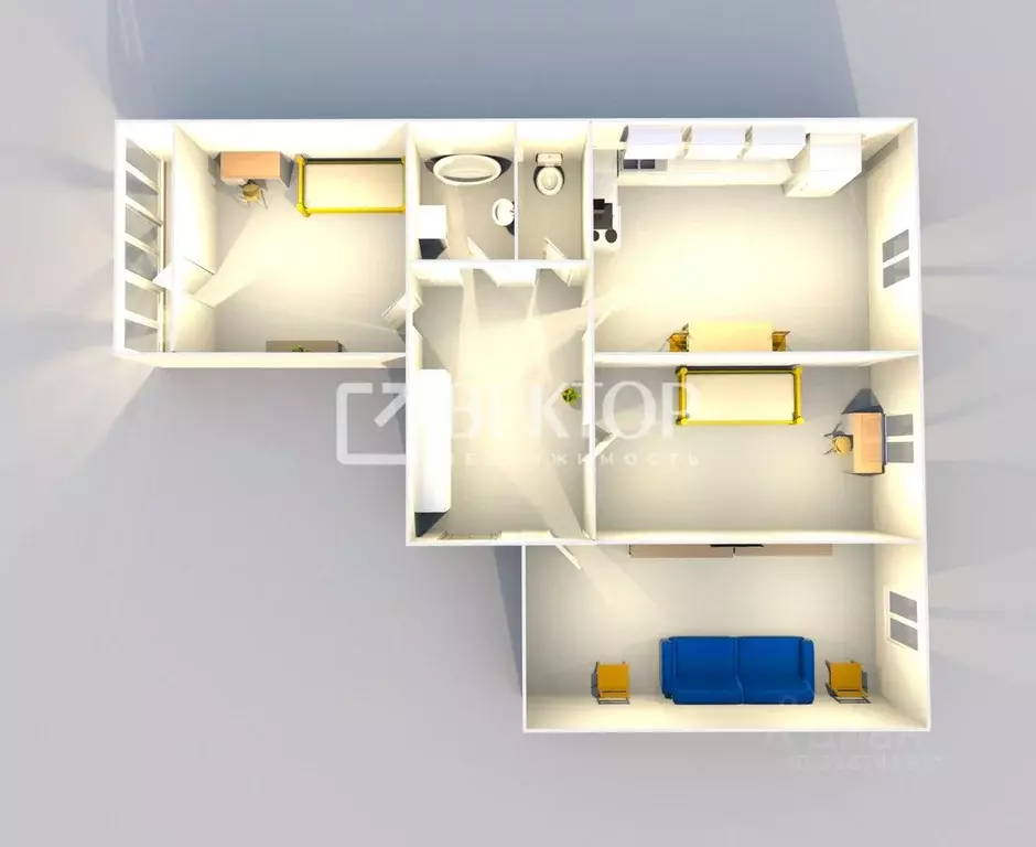 3-к кв. Ярославская область, Ярославский муниципальный округ, пос. ... - Фото 2