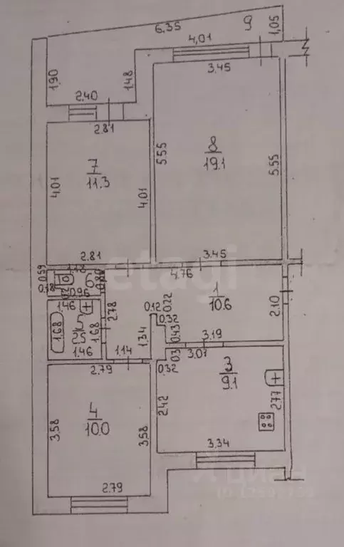 3-к кв. Тамбовская область, Тамбов Студенецкая набережная ул., 33 ... - Фото 2
