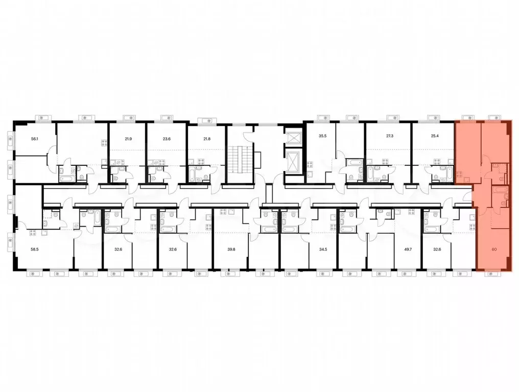 2-к. квартира, 60 м, 4/15 эт. - Фото 1