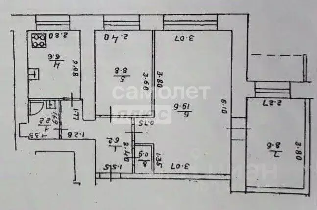 3-к кв. Башкортостан, Уфа ул. Гафури, 4 (52.9 м) - Фото 2