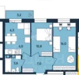 3-к кв. Пермский край, Пермь Белозерская ул., 30А (50.0 м) - Фото 2