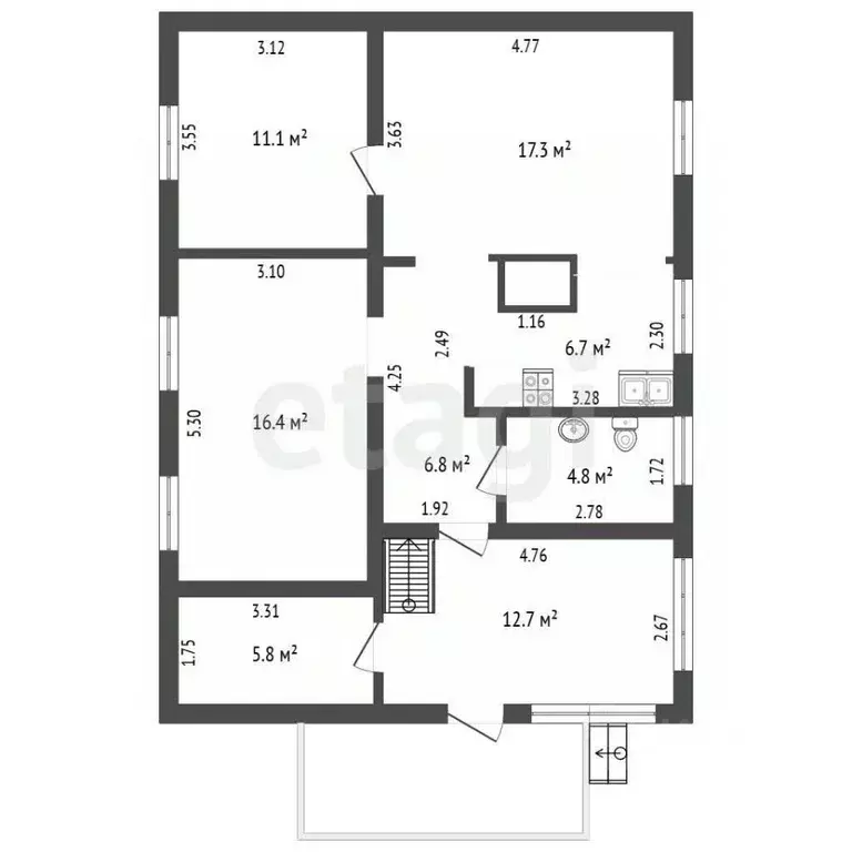Дом в Кемеровская область, Новокузнецк Нерчинская ул., 18 (63 м) - Фото 2