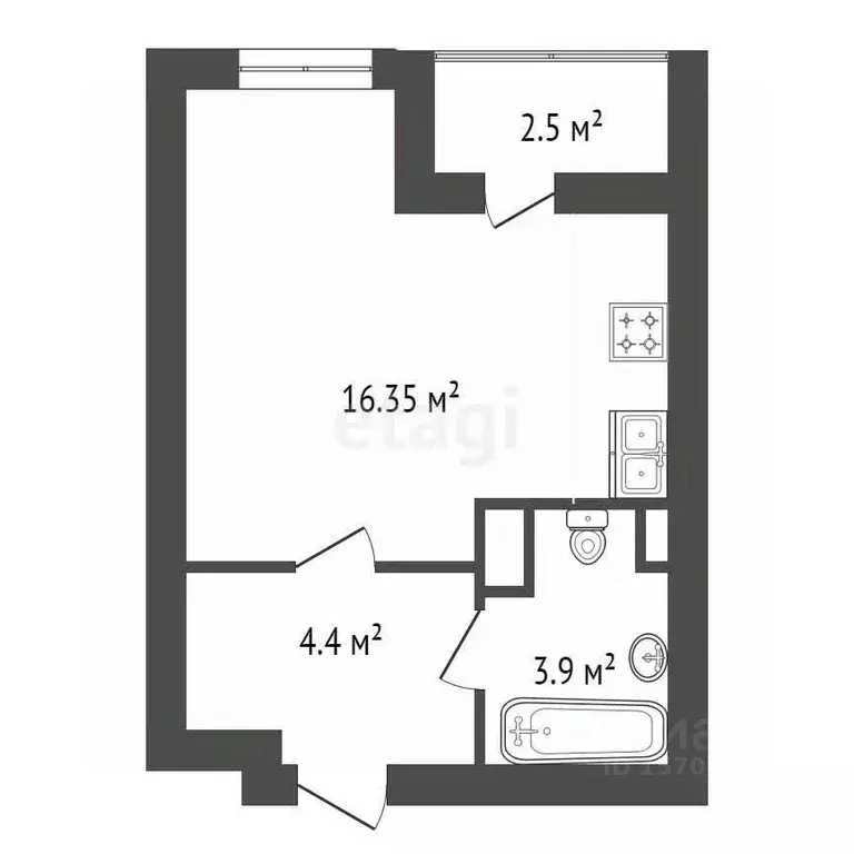 Студия Санкт-Петербург бул. Вилькицкий, 6 (24.4 м) - Фото 1