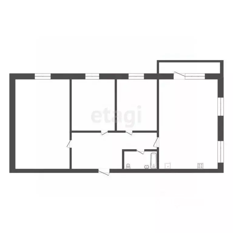 4-к кв. Томская область, Томск просп. Фрунзе, 123/1 (77.1 м) - Фото 1