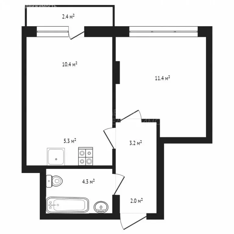 1-комнатная квартира: Тюмень, улица Молодогвардейцев, 5к1 (40 м) - Фото 1