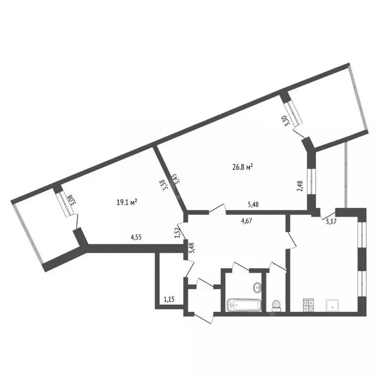 3-к кв. Тюменская область, Тюмень Олимпийская ул., 6А (106.2 м) - Фото 1