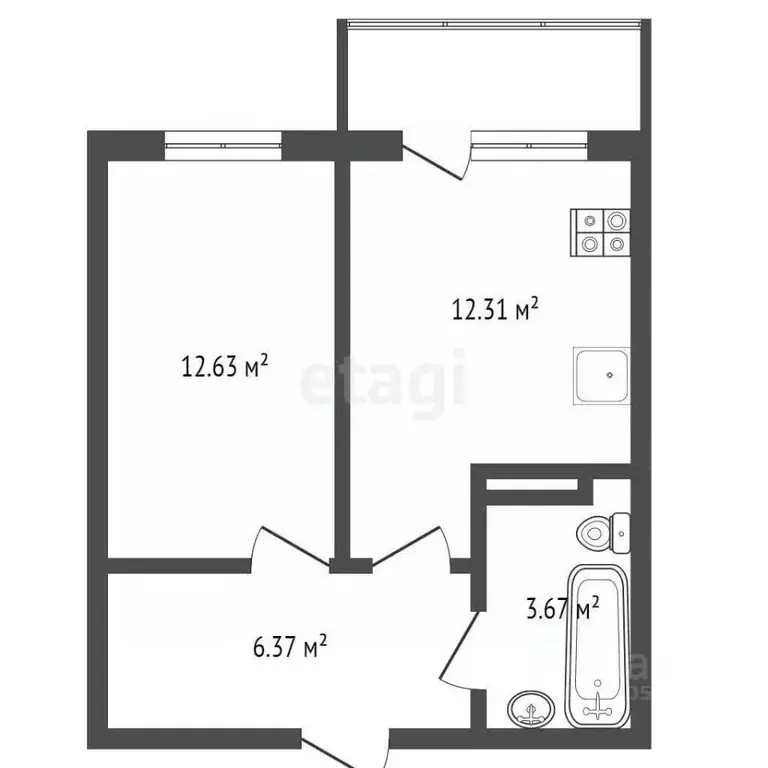 1-к кв. Ростовская область, Ростов-на-Дону просп. Соколова, 68/118Вс2 ... - Фото 1