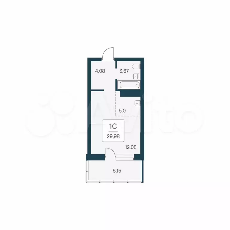 Квартира-студия, 30 м, 6/26 эт. - Фото 0
