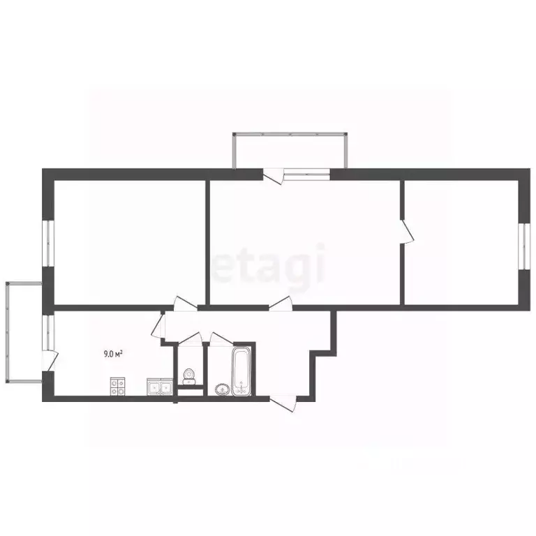 3-к кв. Москва Полимерная ул., 3 (65.0 м) - Фото 2