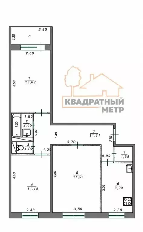 3-комнатная квартира: Димитровград, улица Осипенко, 19 (67.9 м) - Фото 2