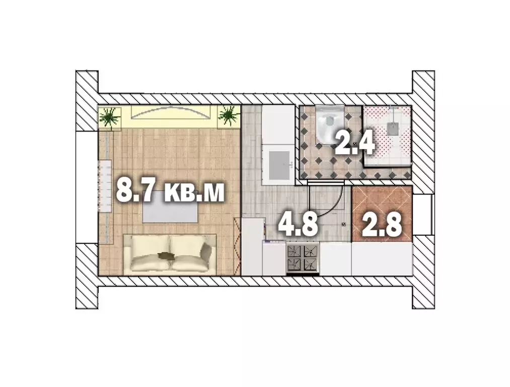 Квартира-студия: Уфа, улица Гончарова, 21 (18.7 м) - Фото 2