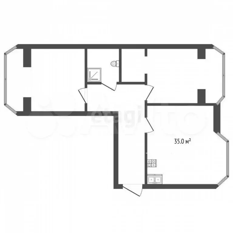 3-к. квартира, 89,6 м, 7/9 эт. - Фото 0