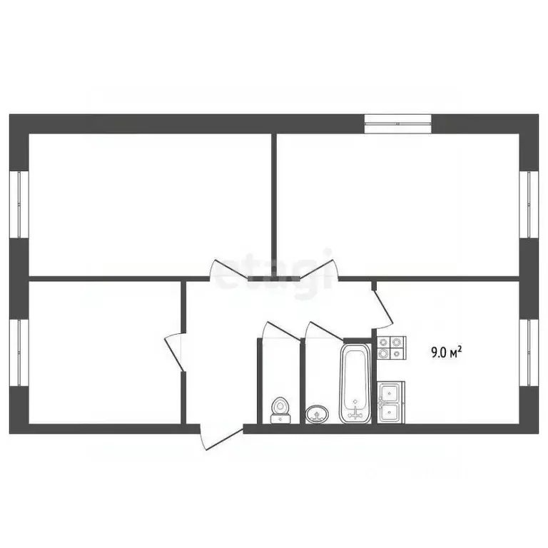 3-к кв. Ростовская область, Новошахтинск ул. Челюскина, 18 (69.7 м) - Фото 2