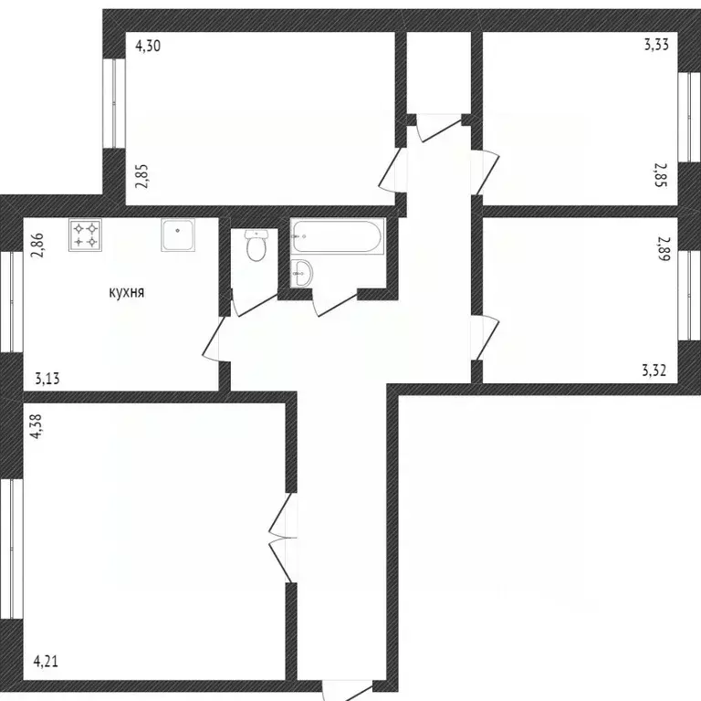 4-к кв. Тюменская область, Тобольск ул. Семена Ремезова, 84 (78.0 м) - Фото 1