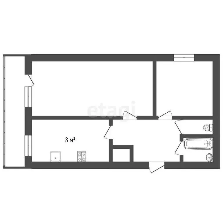 2-комнатная квартира: село Казанское, Октябрьская улица, 16 (46.8 м) - Фото 0