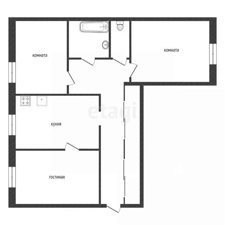 3-к кв. Красноярский край, Красноярск ул. Дмитрия Мартынова, 22 (69.4 ... - Фото 2