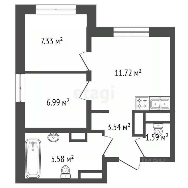 2-к кв. Санкт-Петербург ул. Ивинская, 7 (36.75 м) - Фото 0