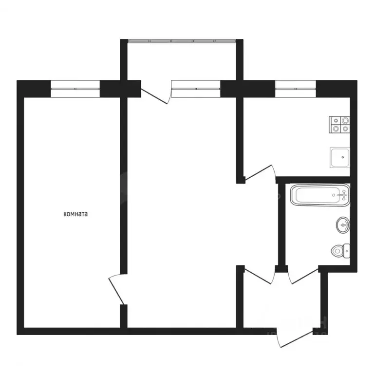 2-к кв. Тюменская область, Тюмень Колхозная ул., 2 (43.5 м) - Фото 1