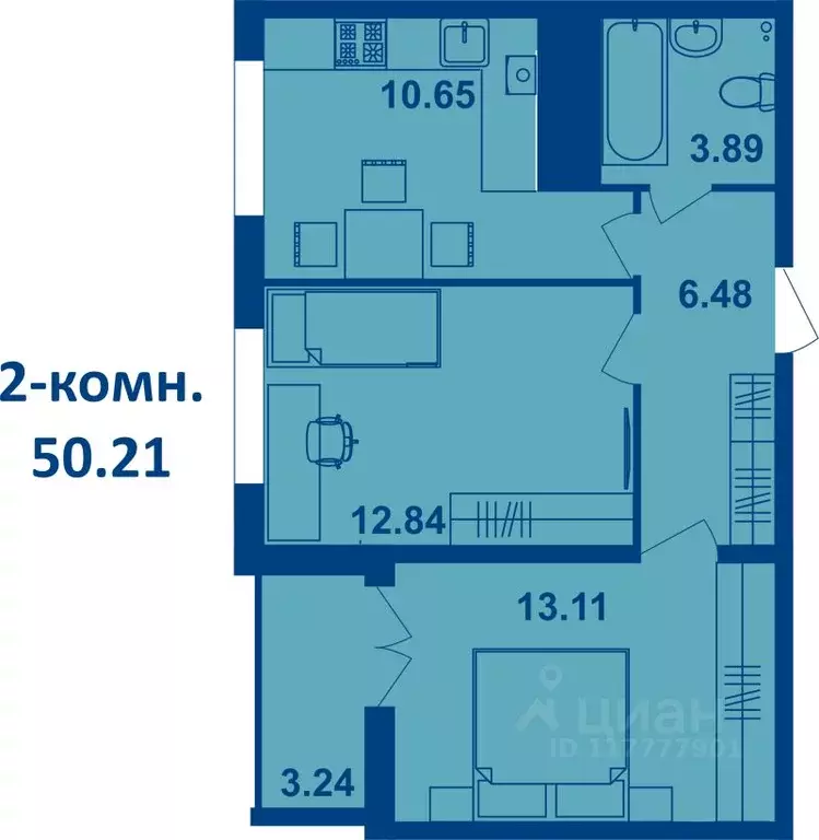 2-к кв. Костромская область, Кострома ул. Димитрова, 19 (50.17 м) - Фото 0