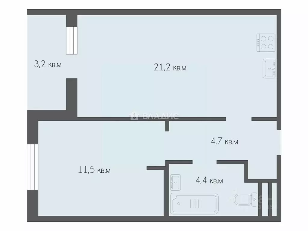 1-к кв. Рязанская область, Рязань Касимовское ш., 35 (42.1 м) - Фото 1