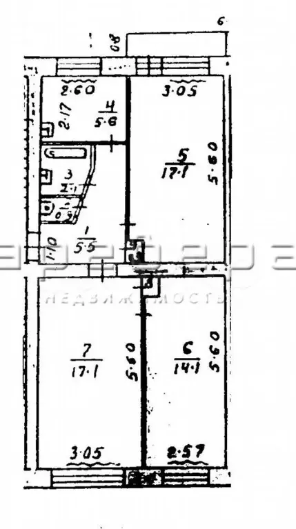 3-к. квартира, 63 м, 3/5 эт. - Фото 0