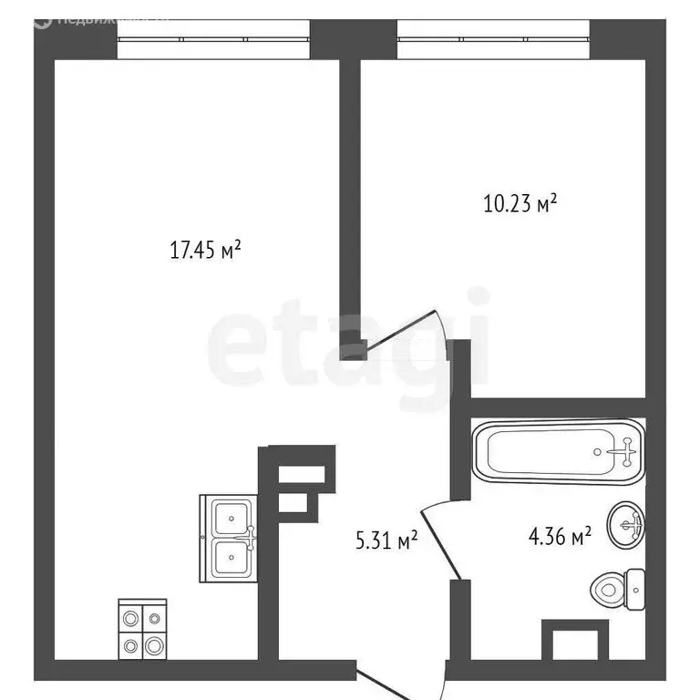 1-комнатная квартира: Тюмень, улица Первооткрывателей, 14 (40.3 м) - Фото 0