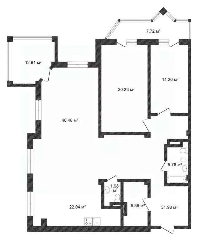 4-к кв. Тюменская область, Тюмень ул. Максима Горького, 53 (155.4 м) - Фото 2