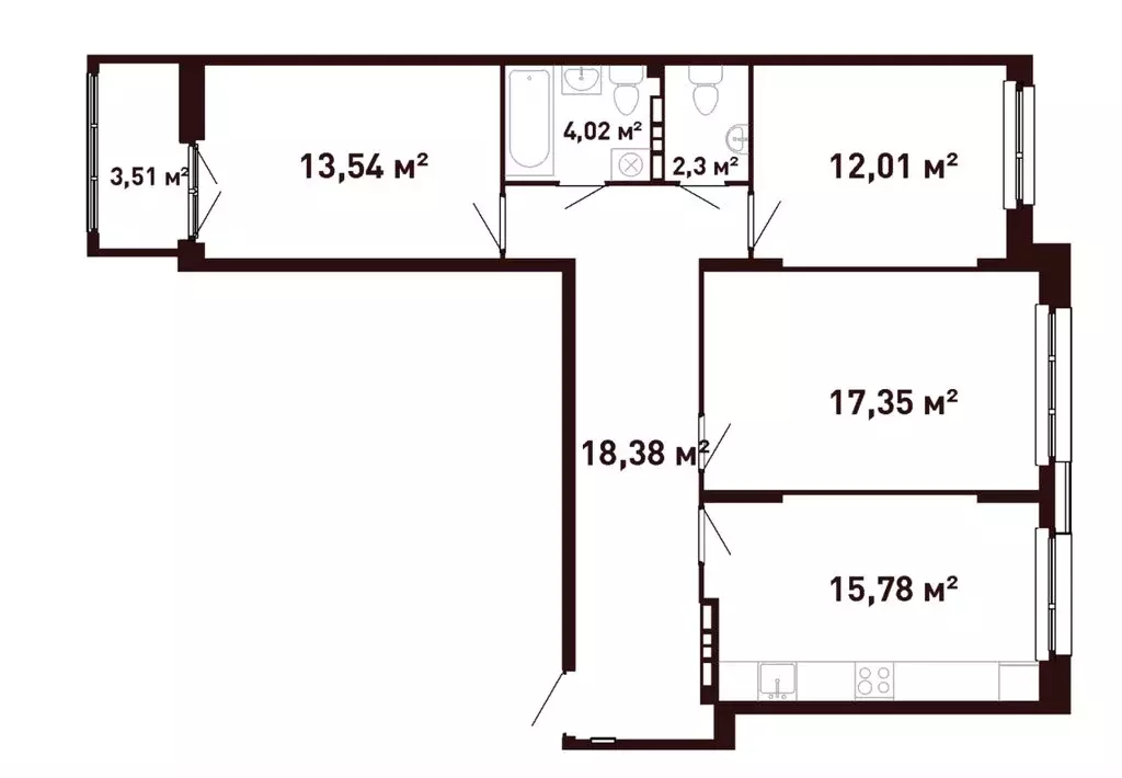 3-комнатная квартира: Екатеринбург, улица Калинина, 55 (85.17 м) - Фото 1